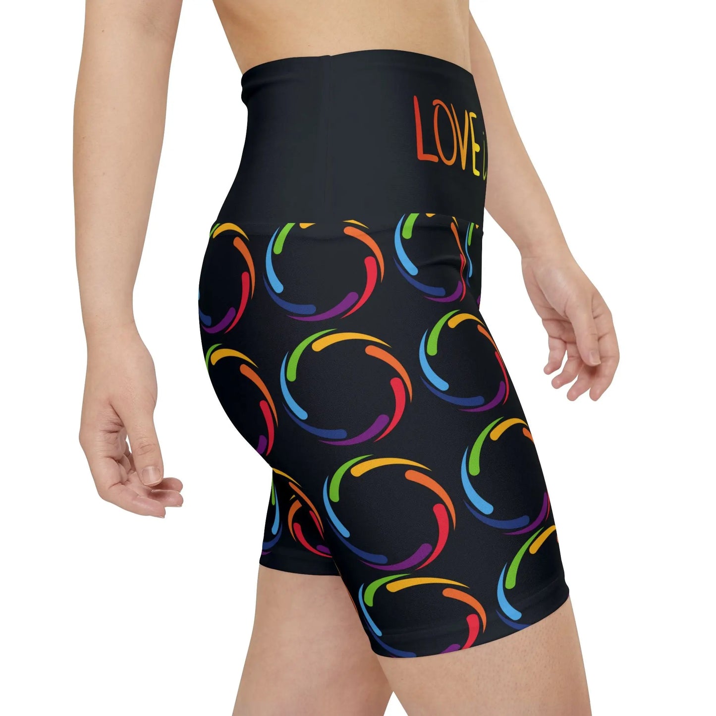 PRIDE Black Workout Shorts - Love is Love Yoga Shorts Printify