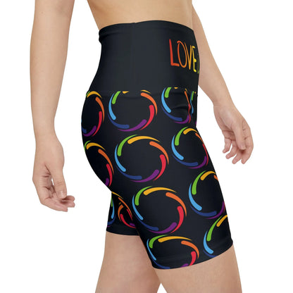 PRIDE Black Workout Shorts - Love is Love Yoga Shorts Printify