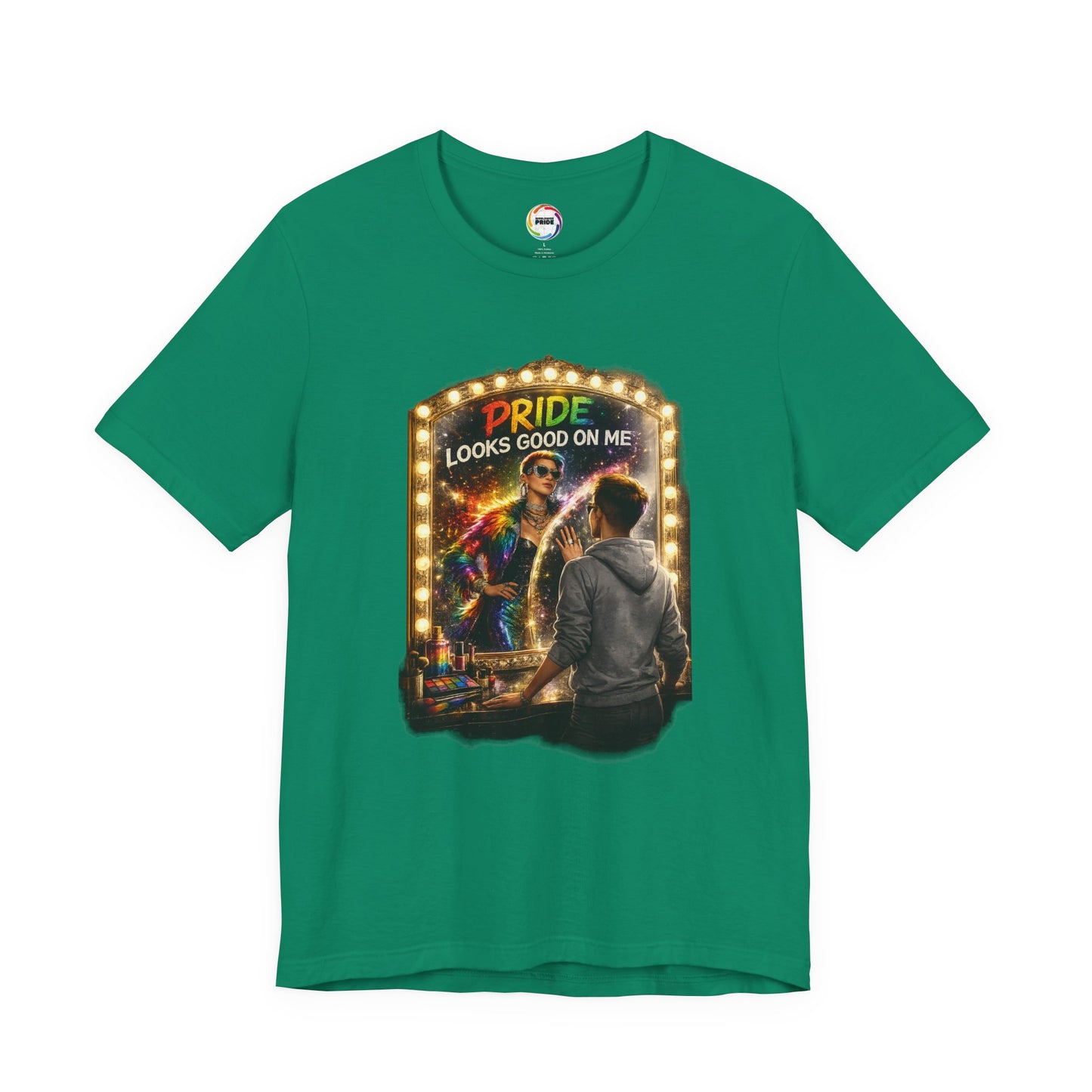 Pride Looks Good On Me T-Shirt — LGBTQ+ Mirror-Glow Graphic Tee