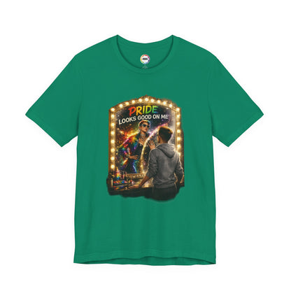 Pride Looks Good On Me T-Shirt — LGBTQ+ Mirror-Glow Graphic Tee