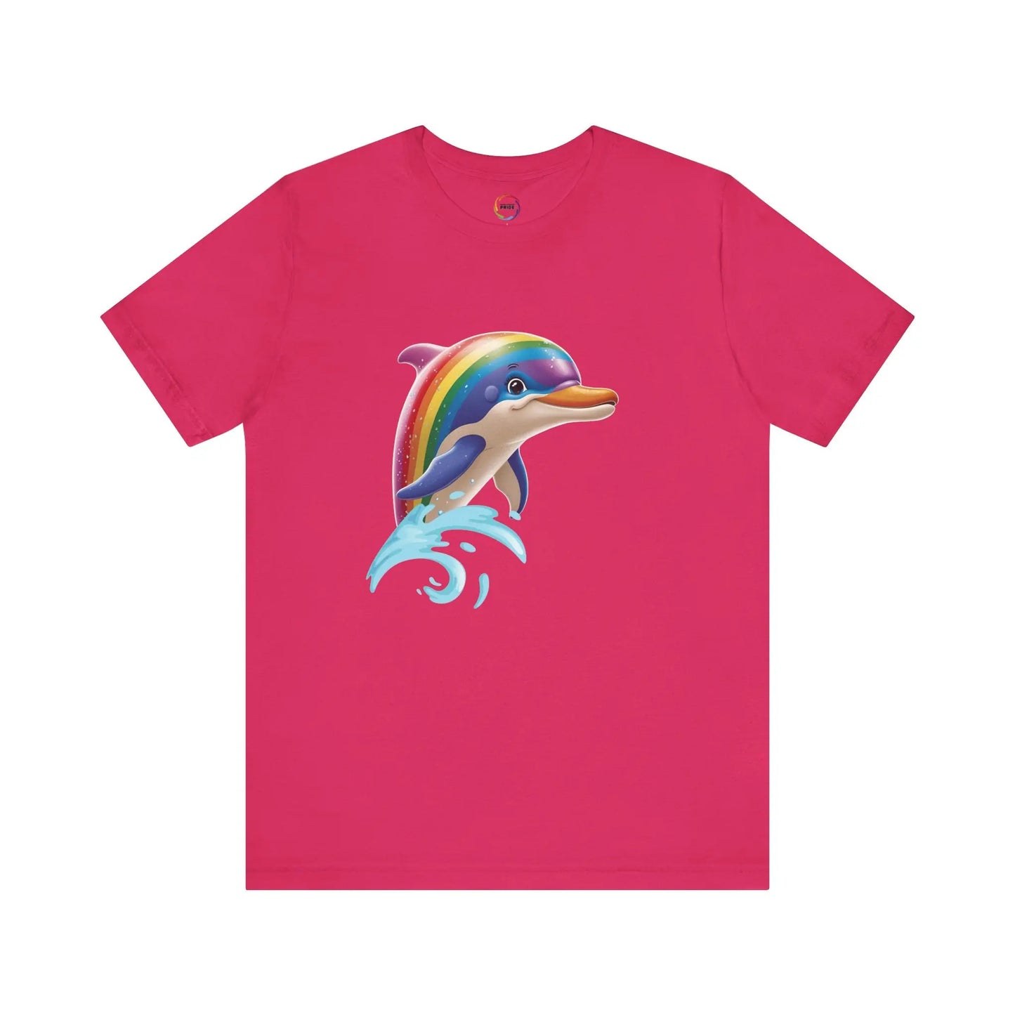 PRIDE- Rainbow Dolphin Unisex Tee - Fun Summer Shirt Printify