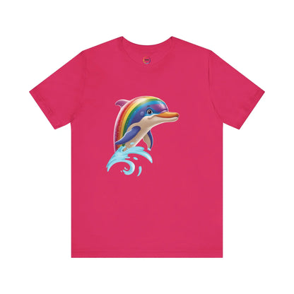 PRIDE- Rainbow Dolphin Unisex Tee - Fun Summer Shirt Printify