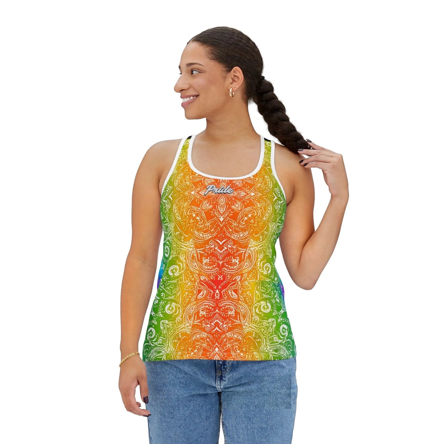 PRIDE Rainbow Floral Women's Tank Top Printify