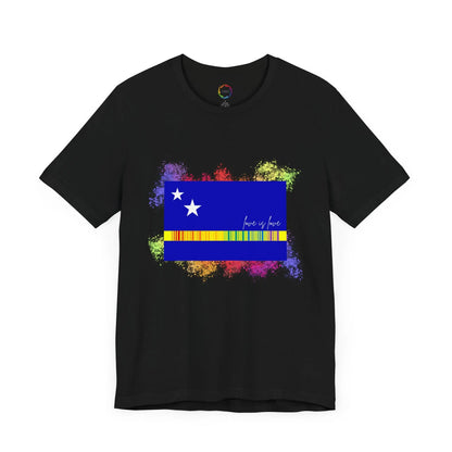 Curaçao Flag PRIDE Tee - Love is Love Unisex Tee Printify