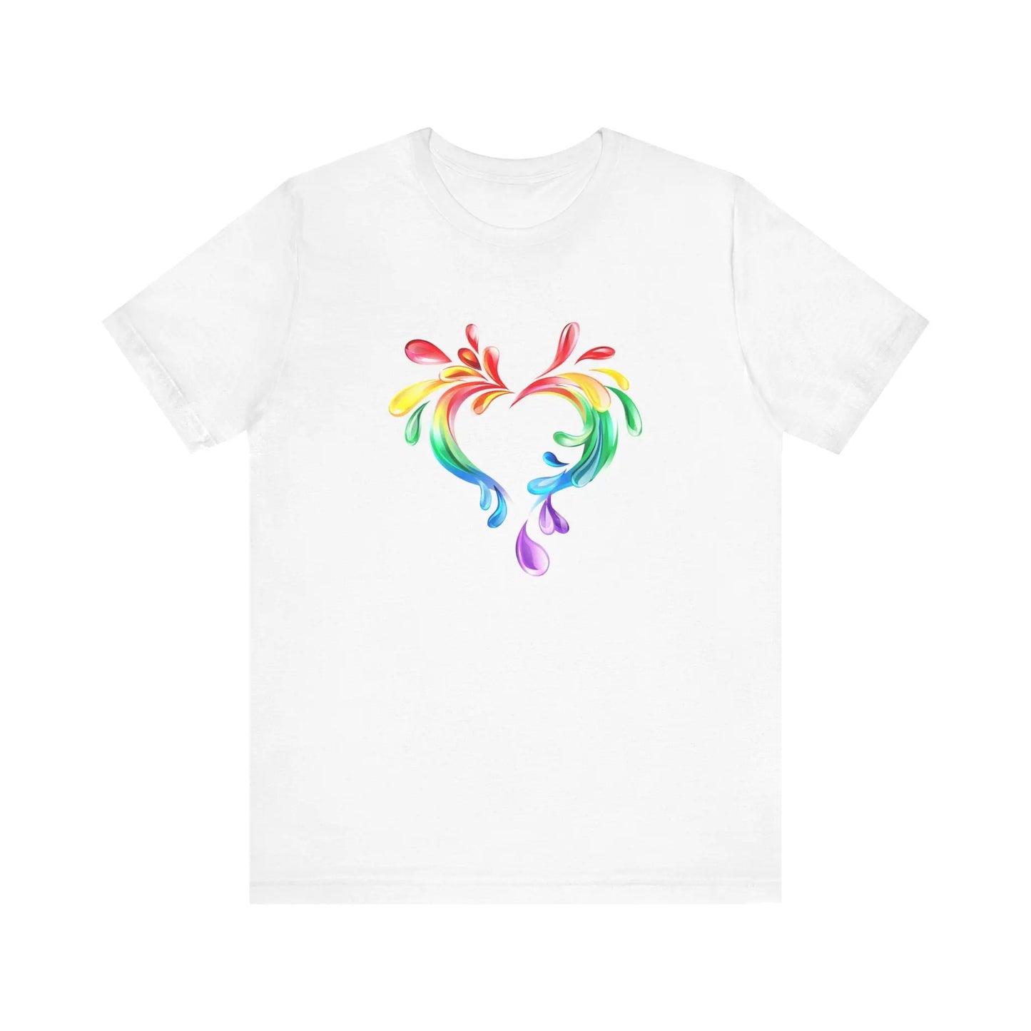 Rainbow Heart Unisex Short Sleeve Tee - PRIDE & Love Design Printify