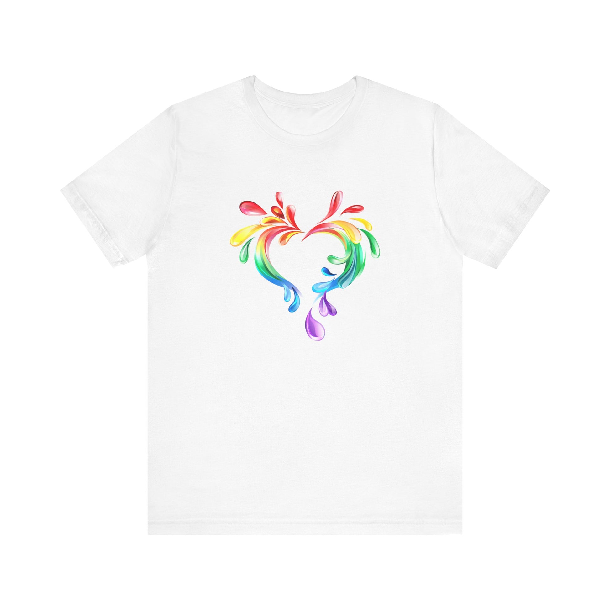Rainbow Heart Unisex Short Sleeve Tee - PRIDE & Love Design