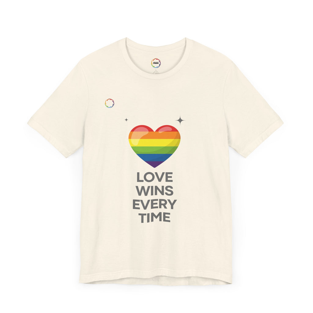 Rainbow Heart Graphic Tee - Love Wins Every Time