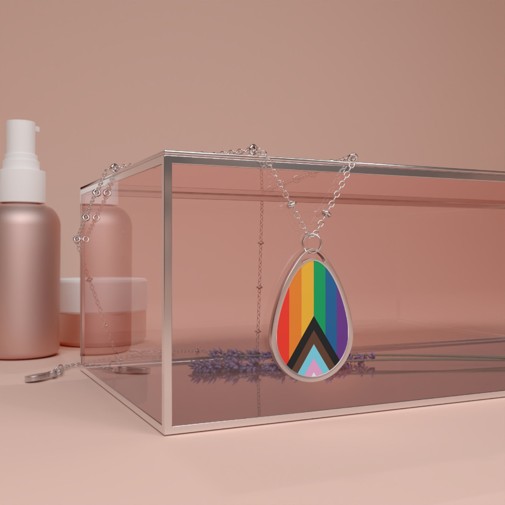 PRIDE Flag Teardrop Necklace