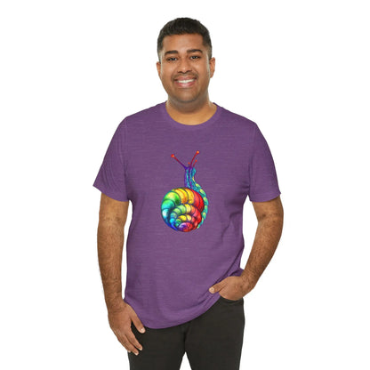 Rainbow Snail Unisex Jersey Tee - Colorful Short Sleeve Shirt Printify