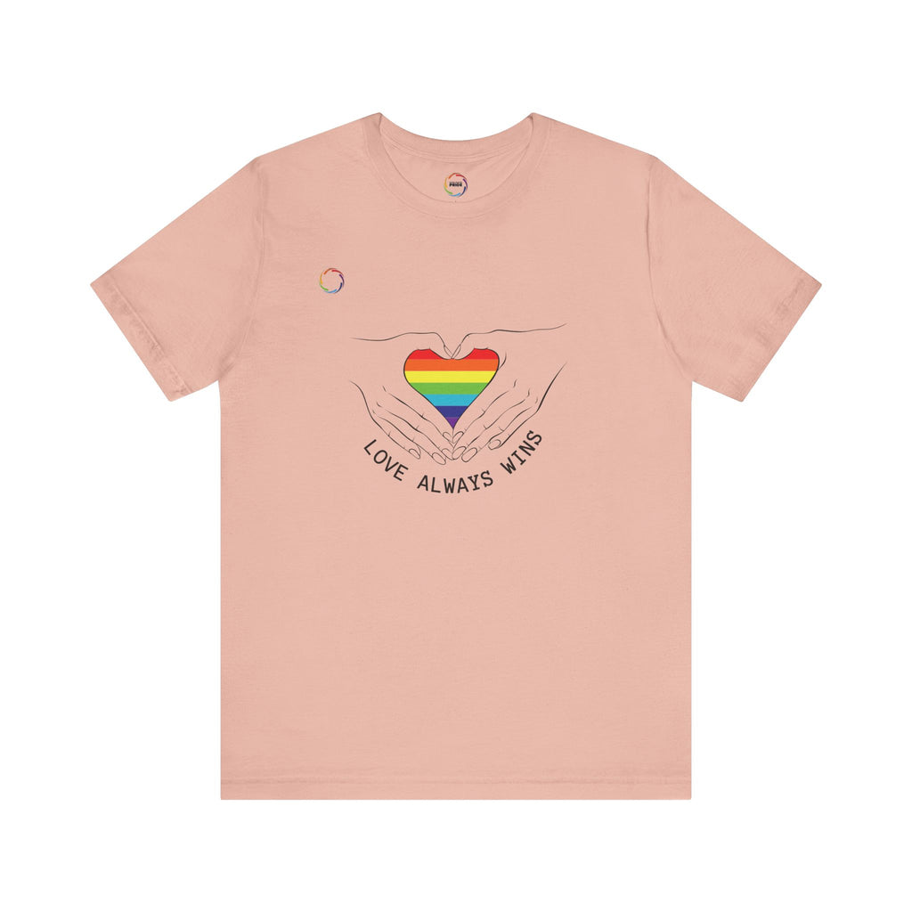 PRIDE Heart Bella+Canvas Unisex Tee - "Love Always Wins"