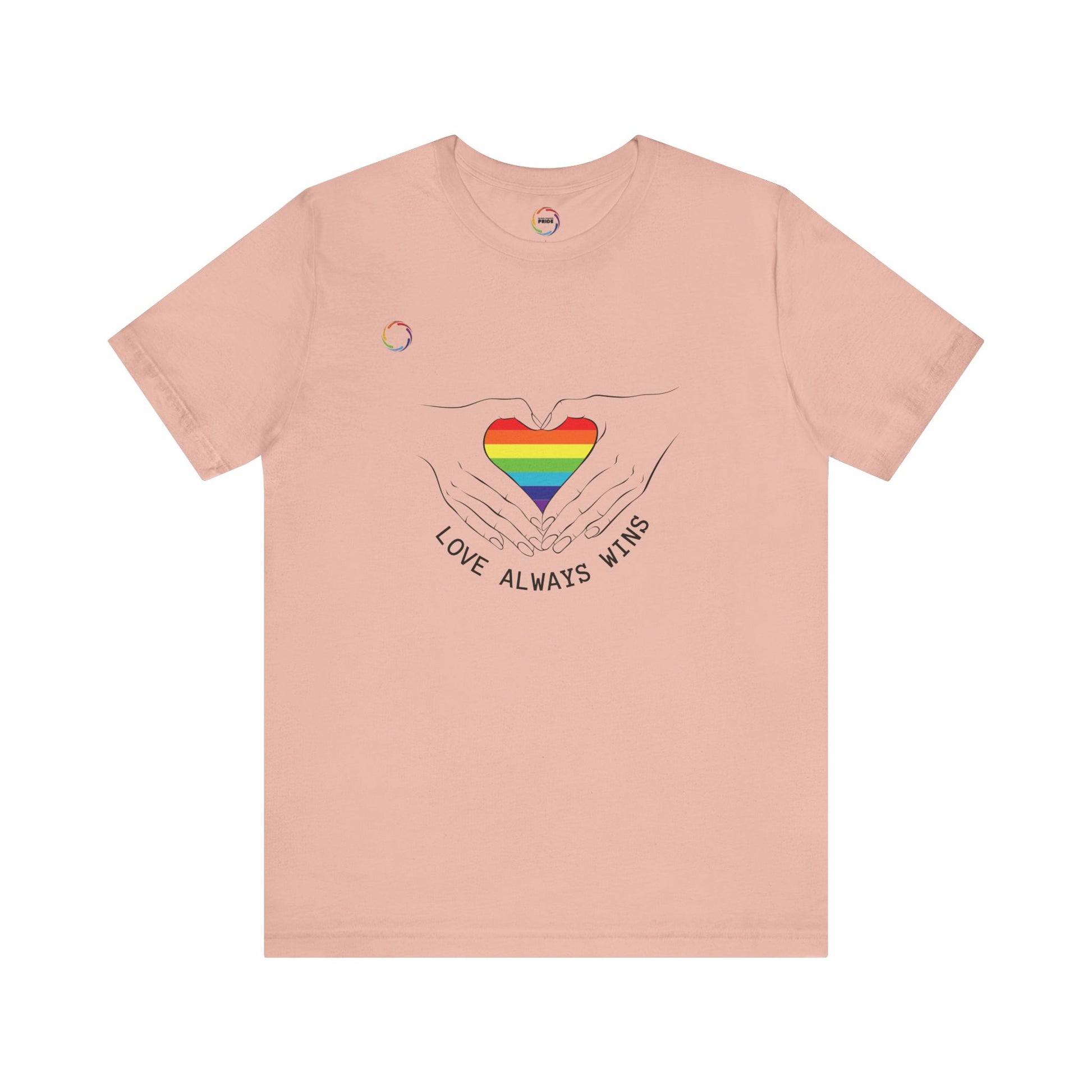 PRIDE Heart Bella+Canvas Unisex Tee - "Love Always Wins"