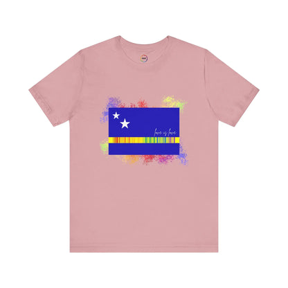 Curaçao Flag PRIDE Tee - Love is Love Unisex Tee Printify