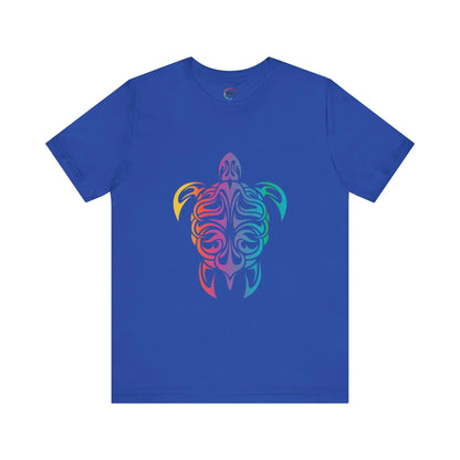 Colorful Tribal Turtle Unisex Short Sleeve Tee - Eco-Friendly Summer Wear Printify
