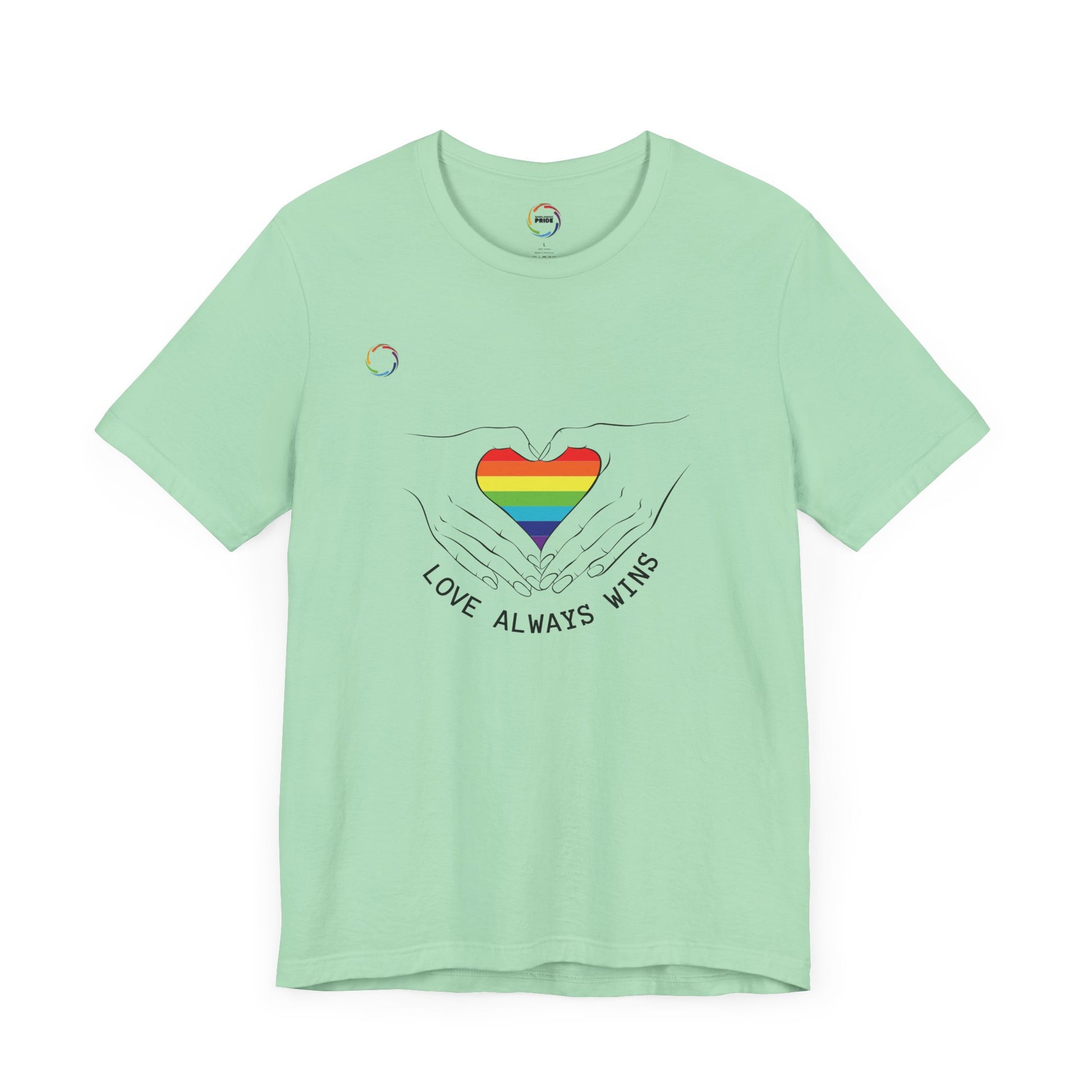 PRIDE Heart Bella+Canvas Unisex Tee - "Love Always Wins"