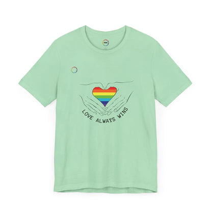 PRIDE Heart Bella+Canvas Unisex Tee - "Love Always Wins" Printify