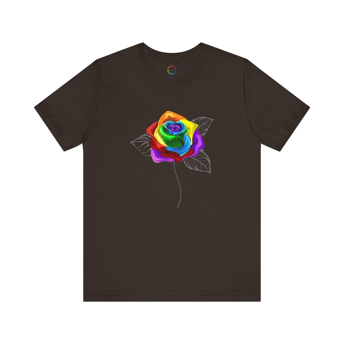 Rainbow Rose Unisex Jersey Tee - Vibrant Floral Design for PRIDE & Everyday Wear