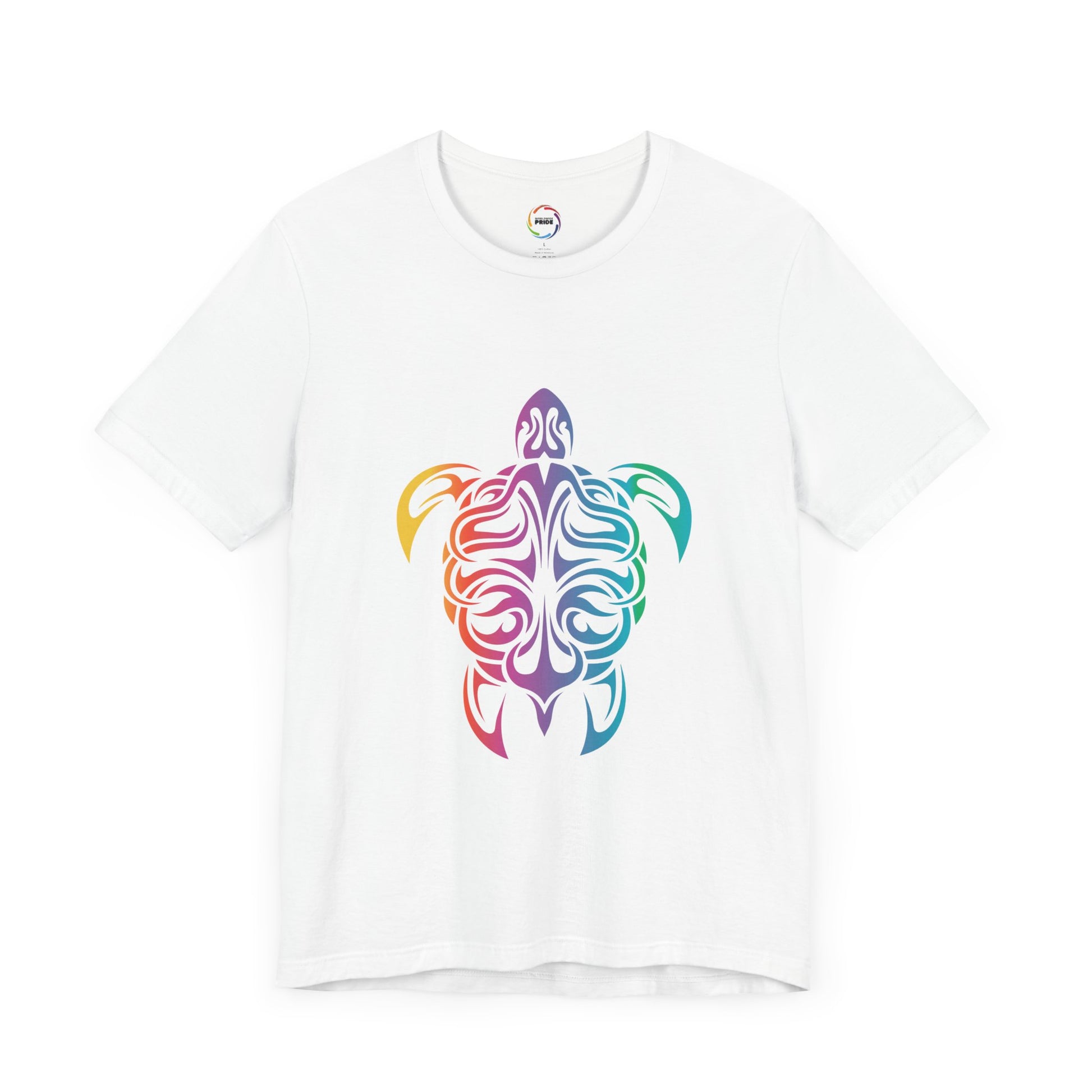 Colorful Tribal Turtle Unisex Short Sleeve Tee - Eco-Friendly Summer Wear