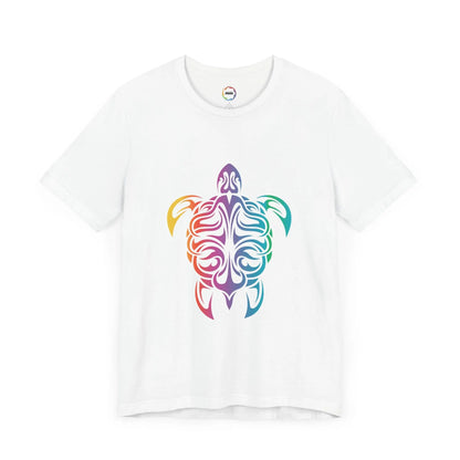 Colorful Tribal Turtle Unisex Short Sleeve Tee - Eco-Friendly Summer Wear Printify