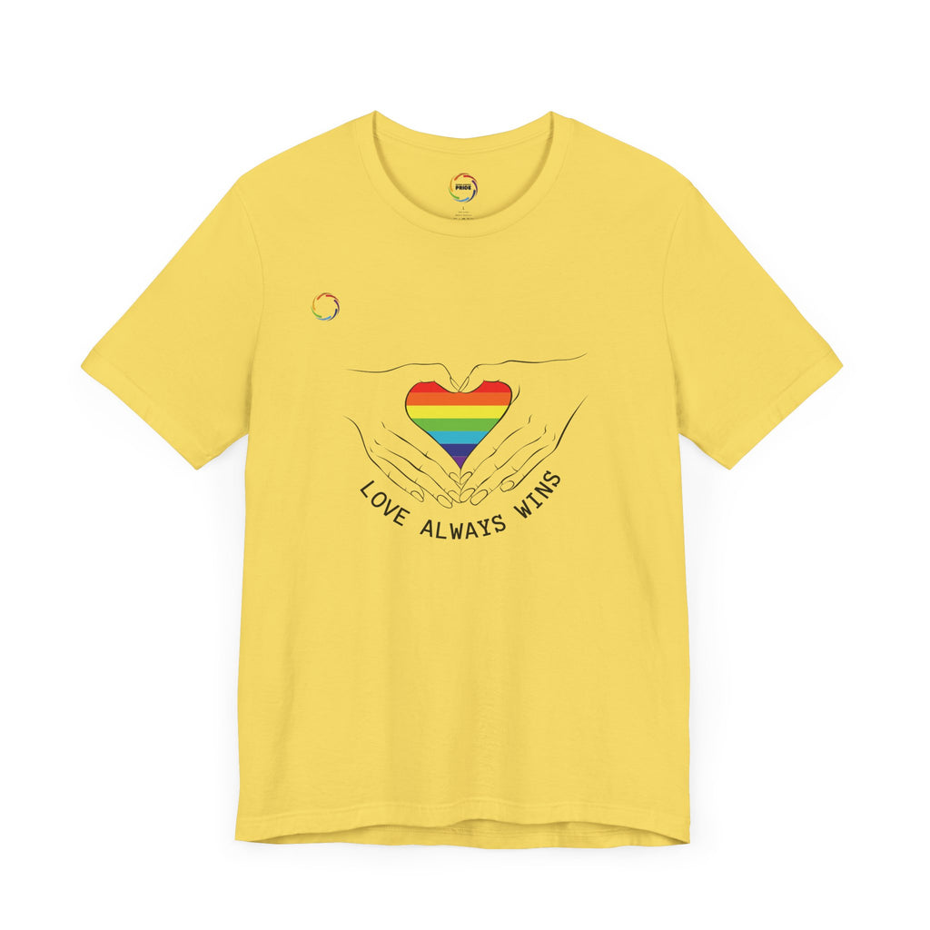 PRIDE Heart Bella+Canvas Unisex Tee - "Love Always Wins"