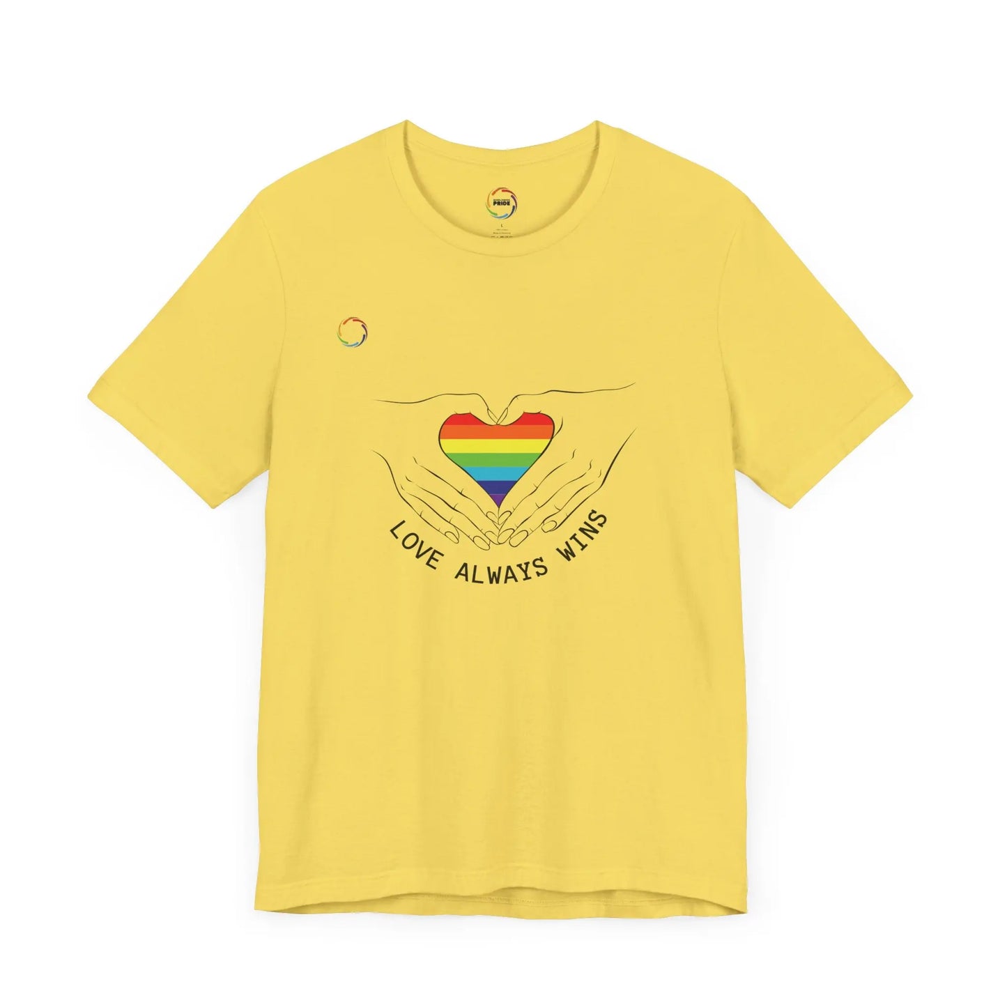 PRIDE Heart Bella+Canvas Unisex Tee - "Love Always Wins" Printify