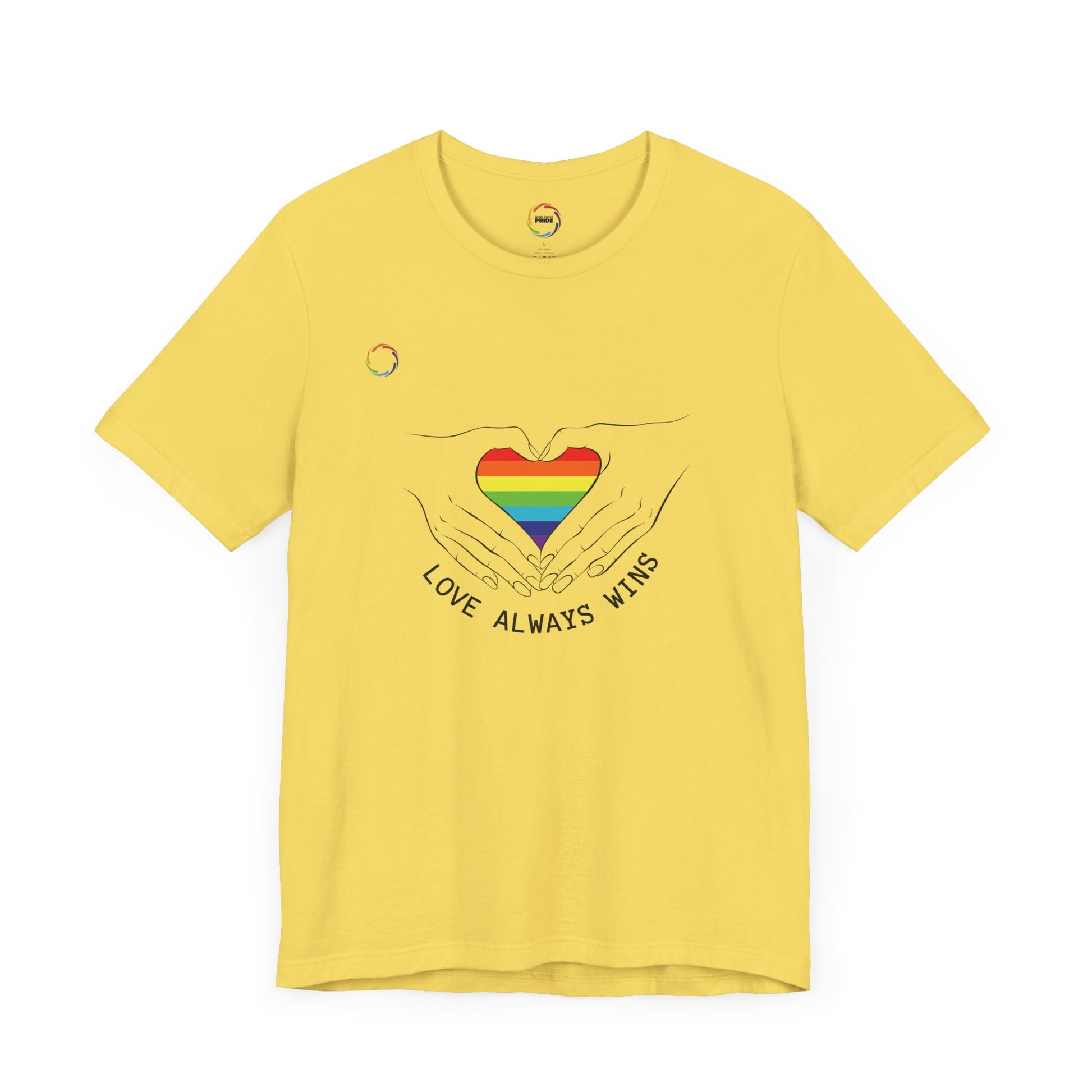 PRIDE Heart Bella+Canvas Unisex Tee - "Love Always Wins"