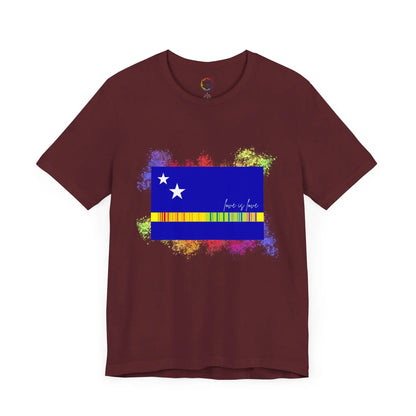 Curaçao Flag PRIDE Tee - Love is Love Unisex Tee Printify