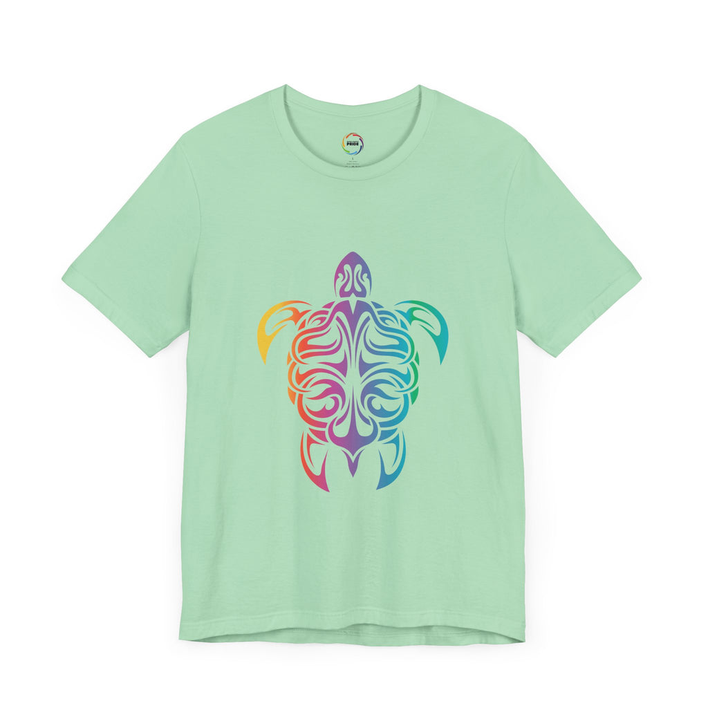Colorful Tribal Turtle Unisex Short Sleeve Tee - Eco-Friendly Summer Wear