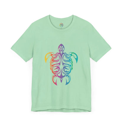 Colorful Tribal Turtle Unisex Short Sleeve Tee - Eco-Friendly Summer Wear Printify