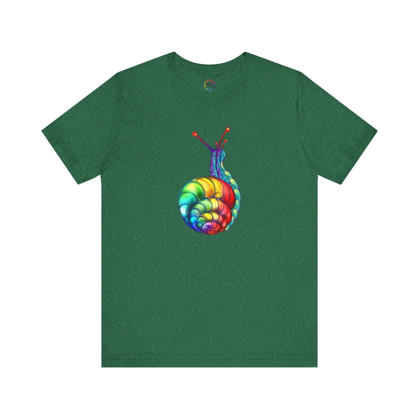 Rainbow Snail Unisex Jersey Tee - Colorful Short Sleeve Shirt Printify