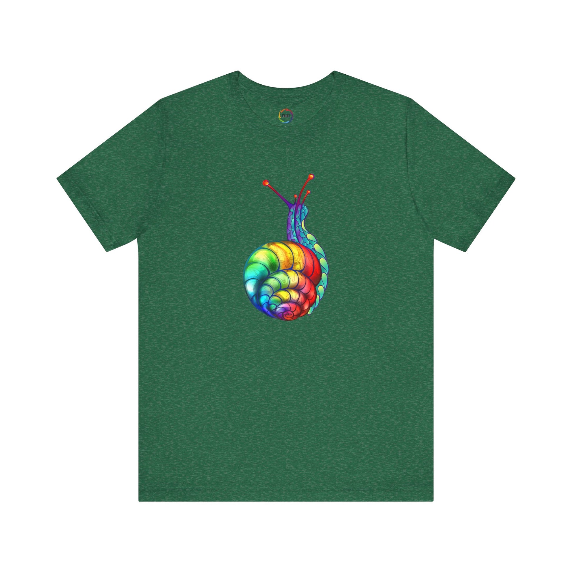 Rainbow Snail Unisex Jersey Tee - Colorful Short Sleeve Shirt