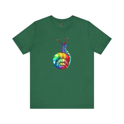 Rainbow Snail Unisex Jersey Tee - Colorful Short Sleeve Shirt Printify