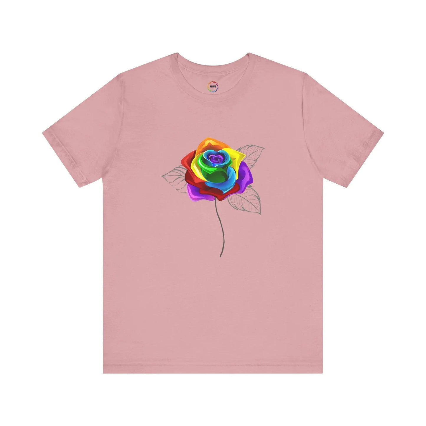 Rainbow Rose Unisex Jersey Tee - Vibrant Floral Design for PRIDE & Everyday Wear Printify