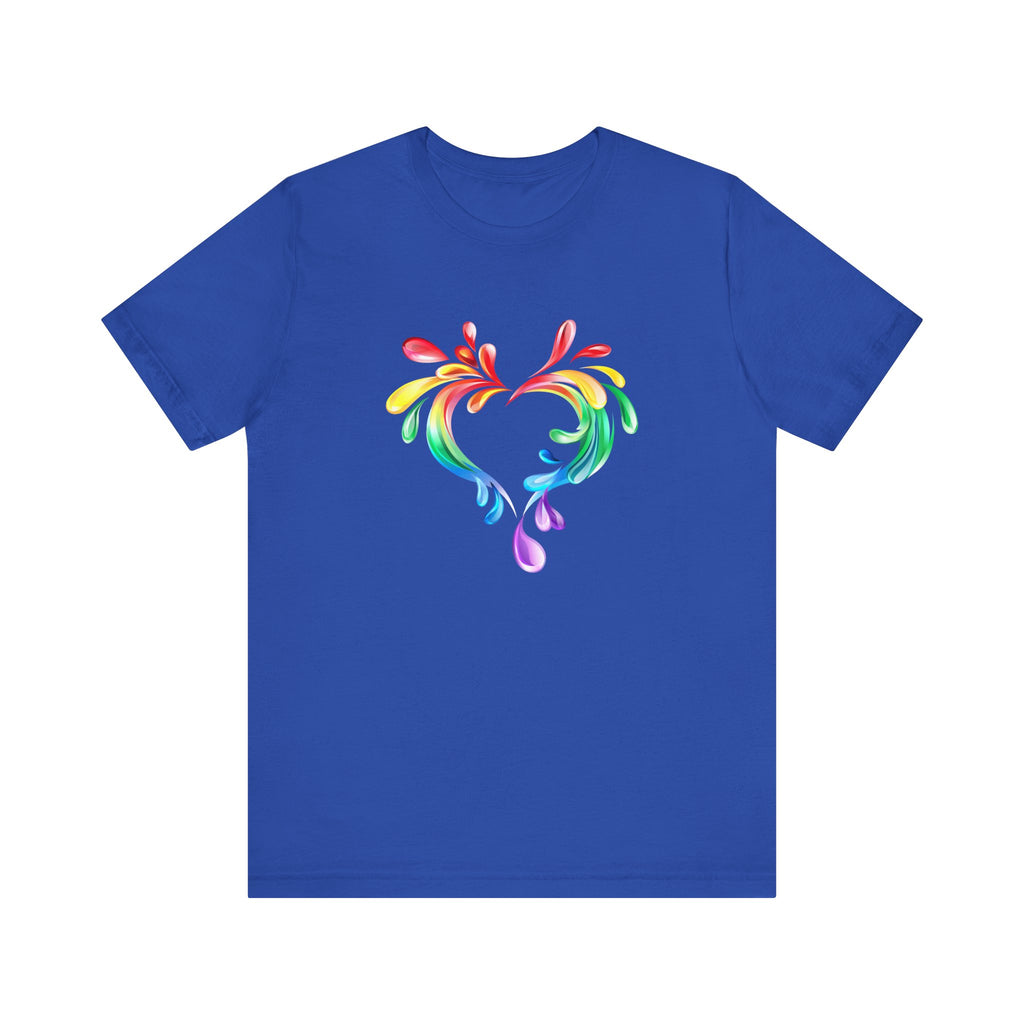 Rainbow Heart Unisex Short Sleeve Tee - PRIDE & Love Design