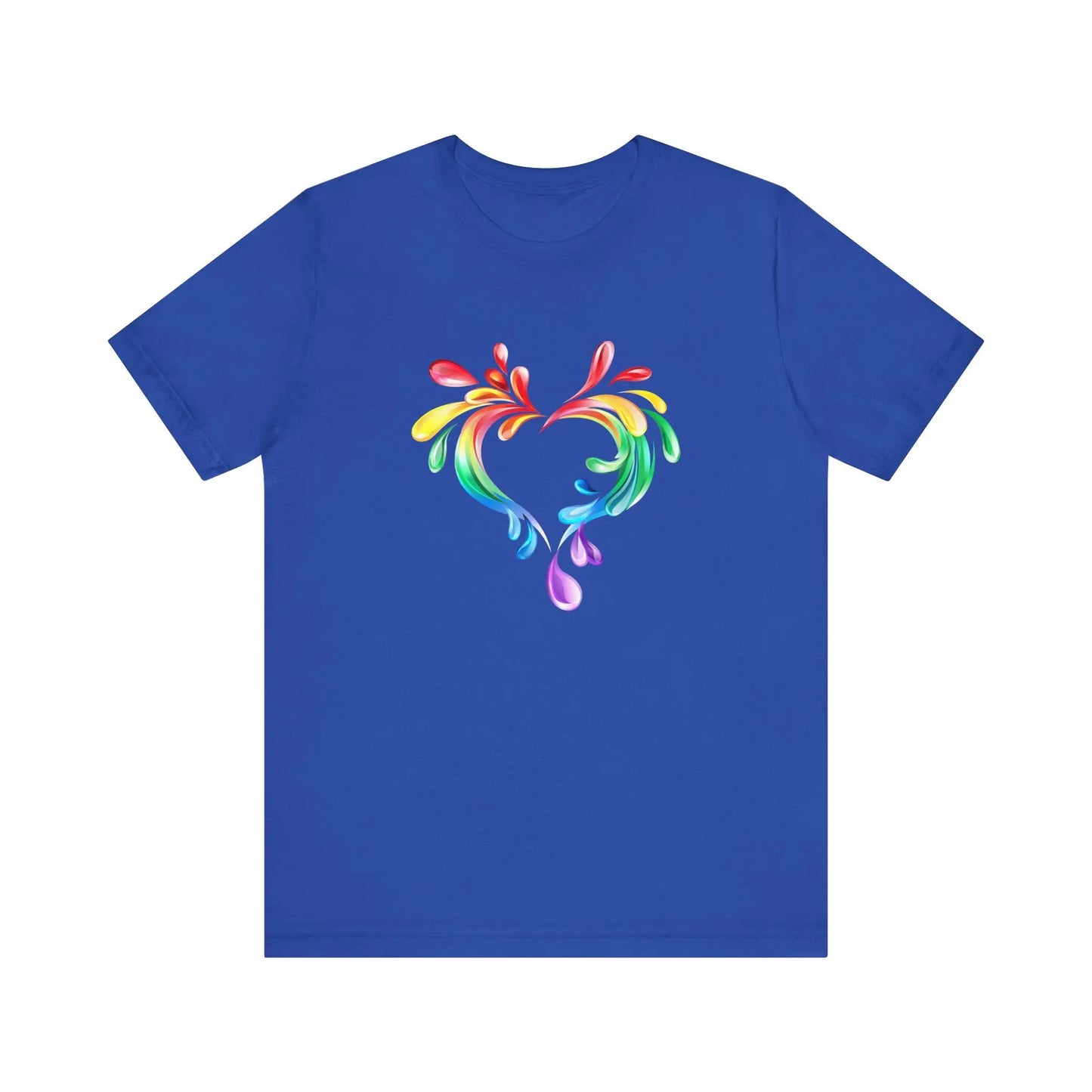 Rainbow Heart Unisex Short Sleeve Tee - PRIDE & Love Design Printify
