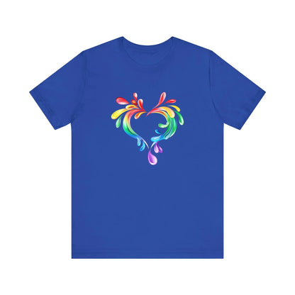 Rainbow Heart Unisex Short Sleeve Tee - PRIDE & Love Design Printify