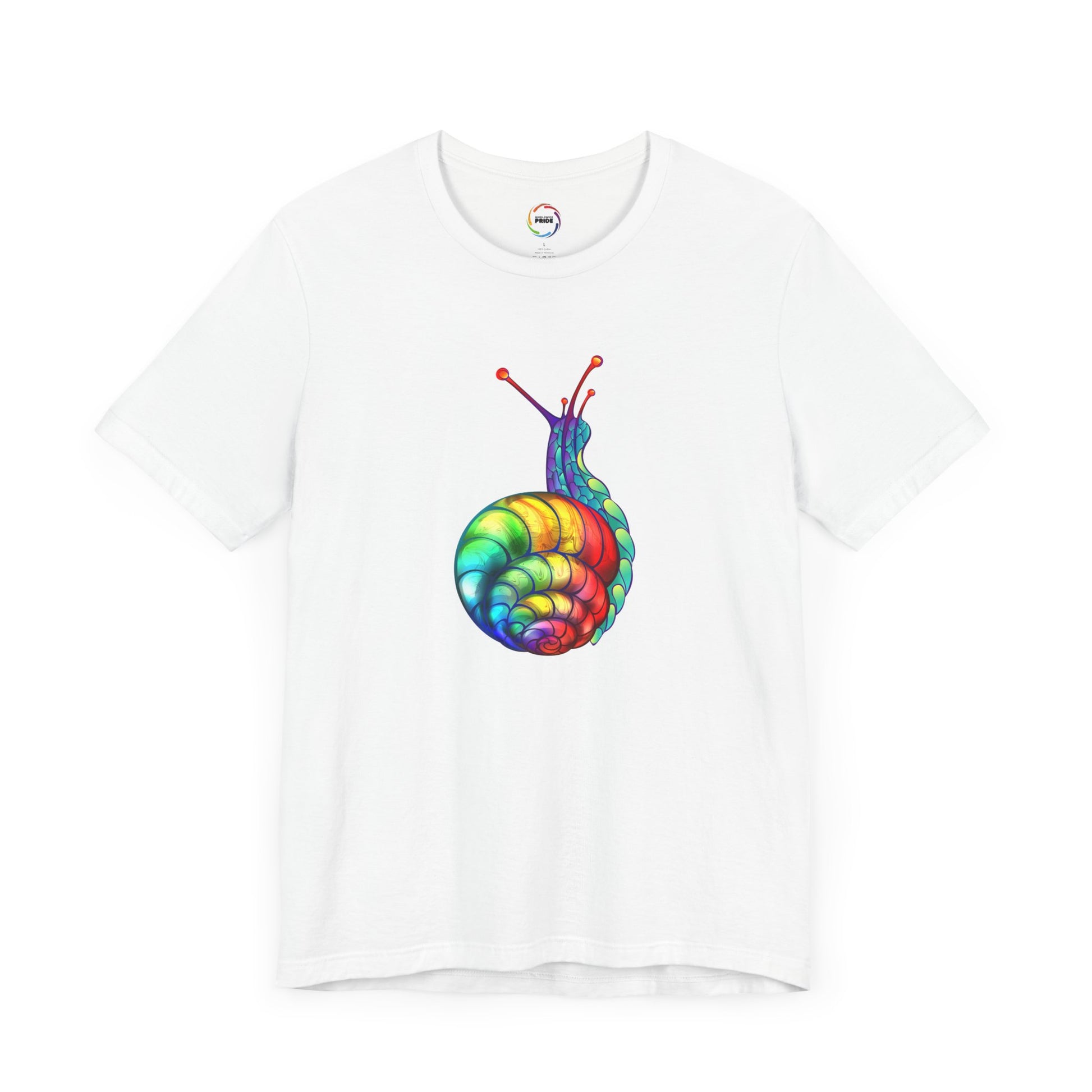 Rainbow Snail Unisex Jersey Tee - Colorful Short Sleeve Shirt