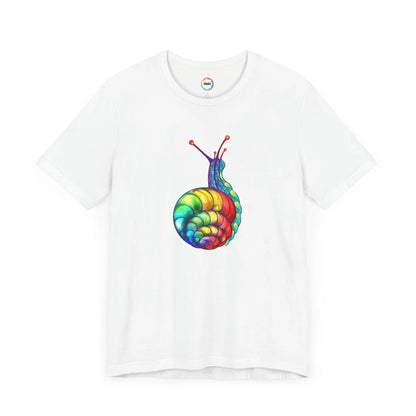 Rainbow Snail Unisex Jersey Tee - Colorful Short Sleeve Shirt Printify