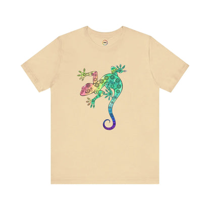 Rainbow Gecko Unisex Tee - Vibrant Nature-Inspired Design Printify