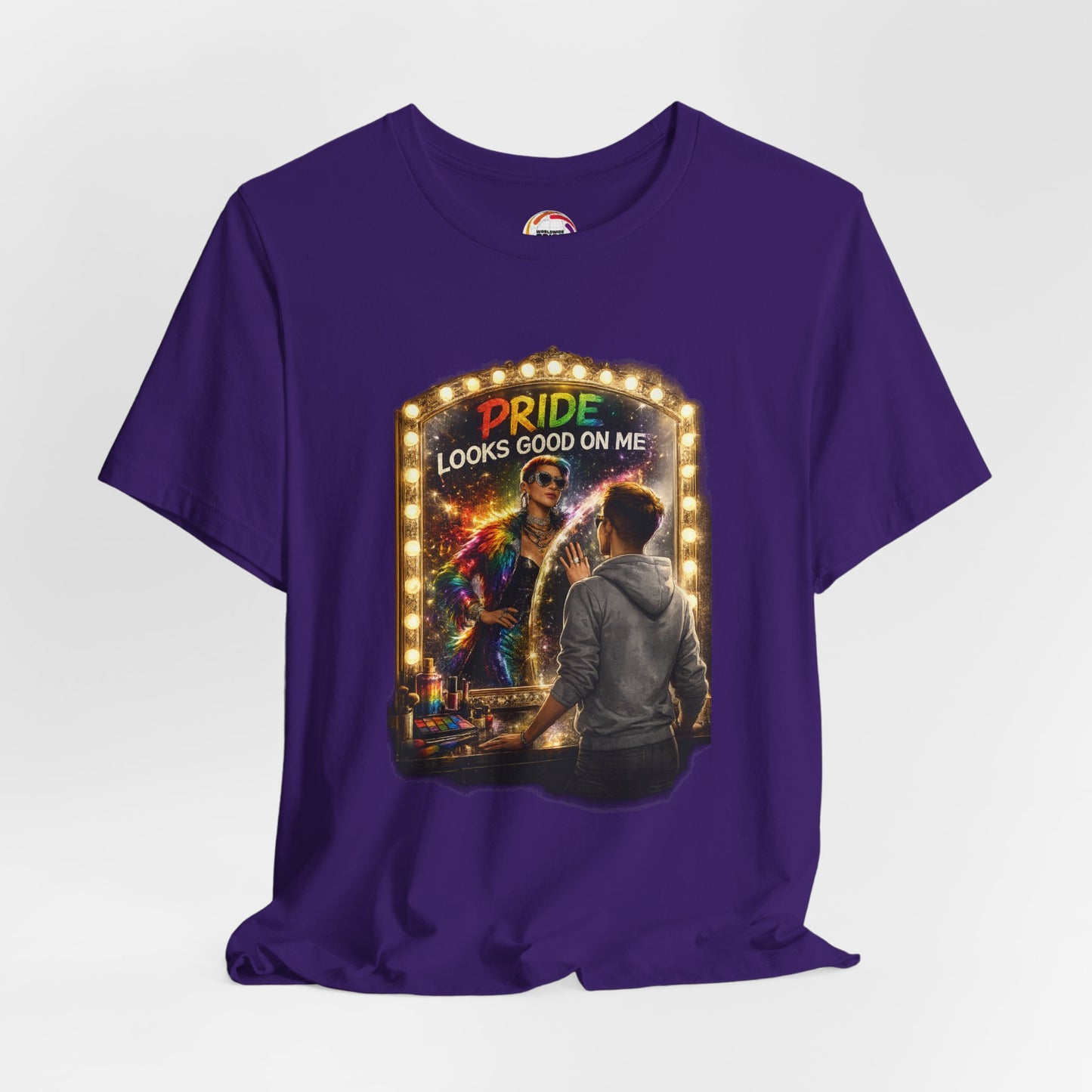 Pride Looks Good On Me T-Shirt — LGBTQ+ Mirror-Glow Graphic Tee
