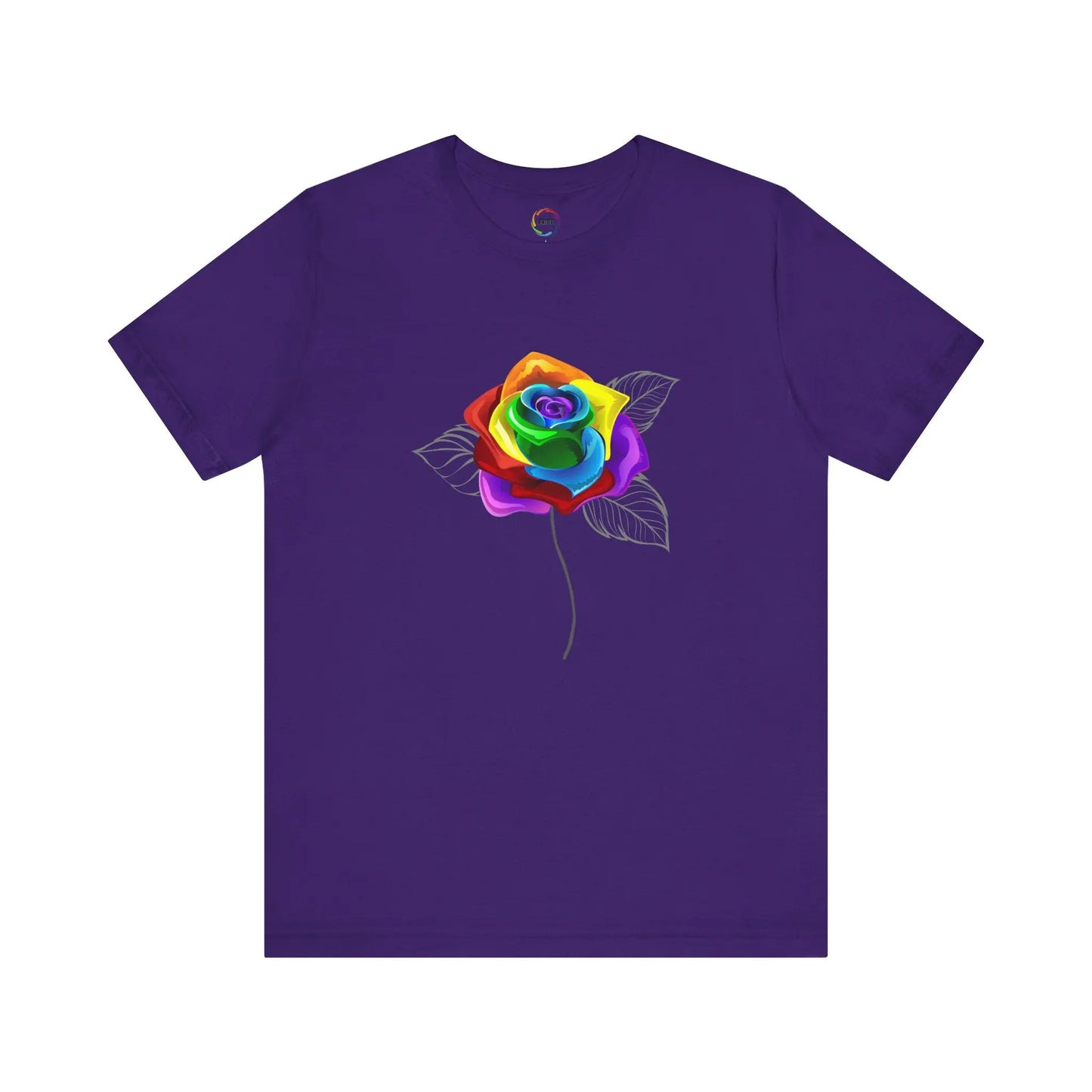 Rainbow Rose Unisex Jersey Tee - Vibrant Floral Design for PRIDE & Everyday Wear Printify