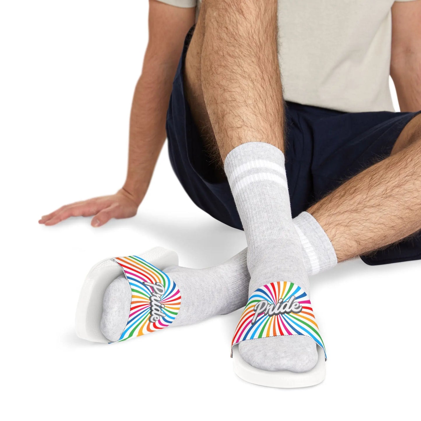 Men's Pride Spiral Sandals - Colorful Summer Footwear Printify