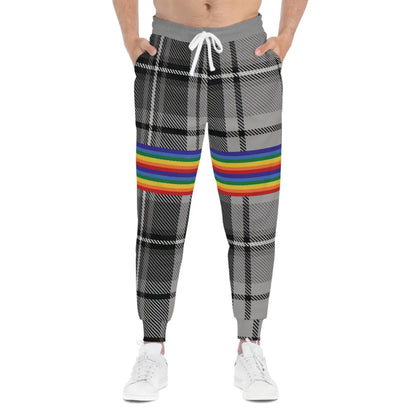 Trendy PRIDE Plaid Athletic Joggers - Unisex Activewear Printify