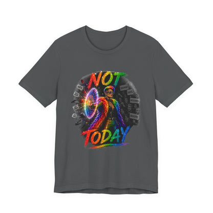 Not Today T-Shirt — Colorful Shield Hero Graphic Tee