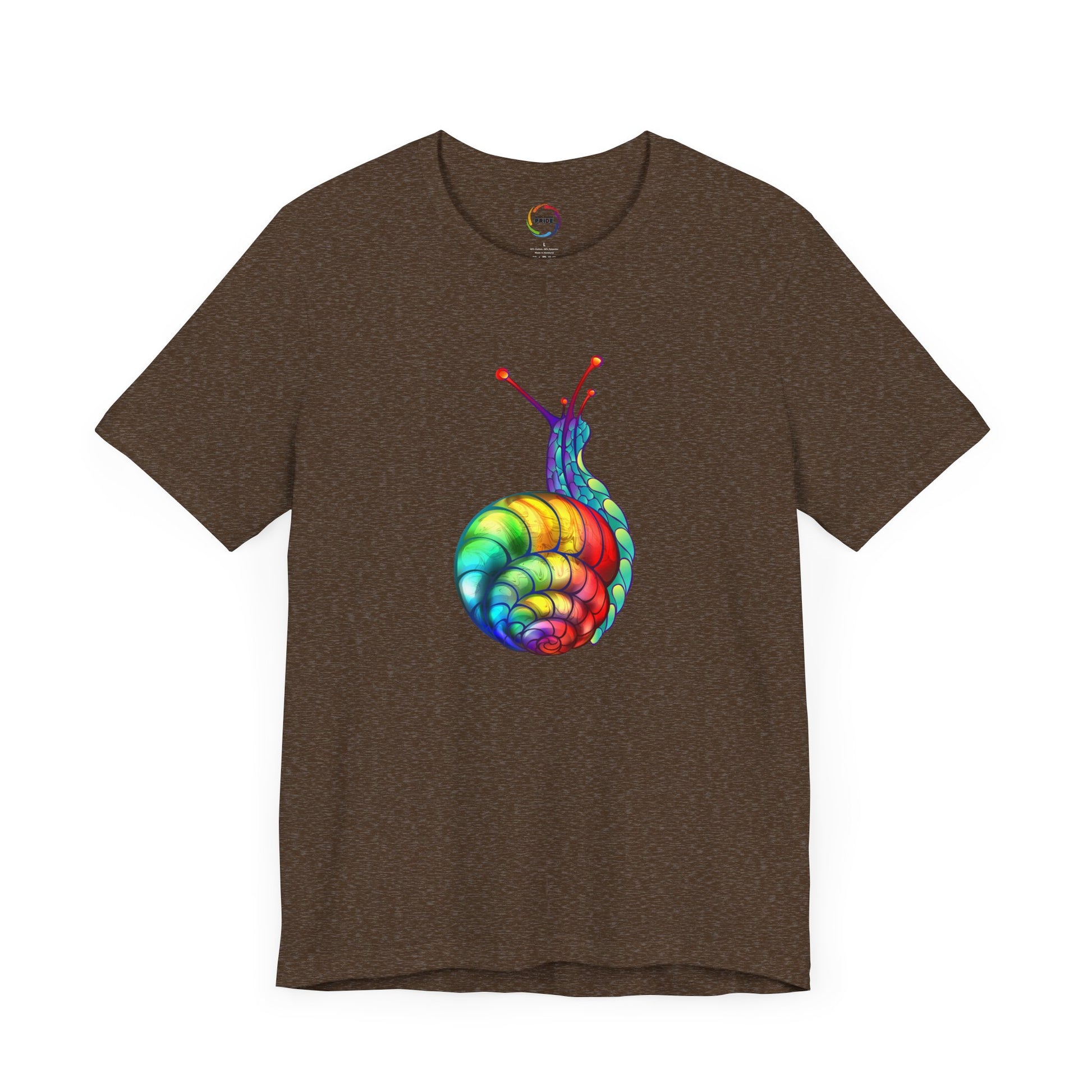 Rainbow Snail Unisex Jersey Tee - Colorful Short Sleeve Shirt