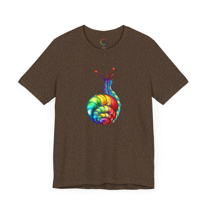 Rainbow Snail Unisex Jersey Tee - Colorful Short Sleeve Shirt Printify