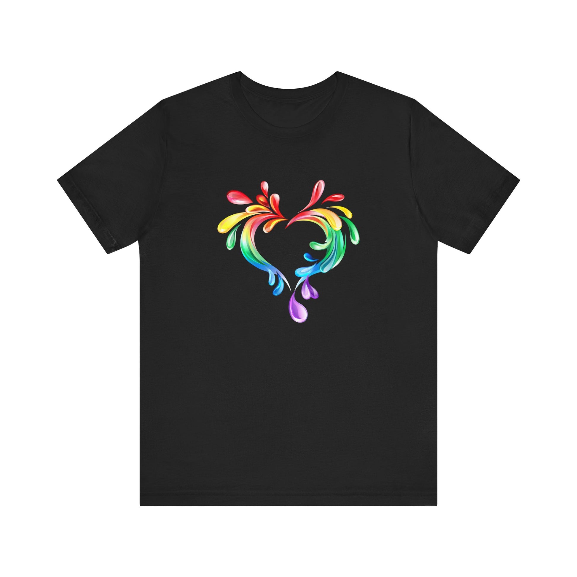 Rainbow Heart Unisex Short Sleeve Tee - PRIDE & Love Design