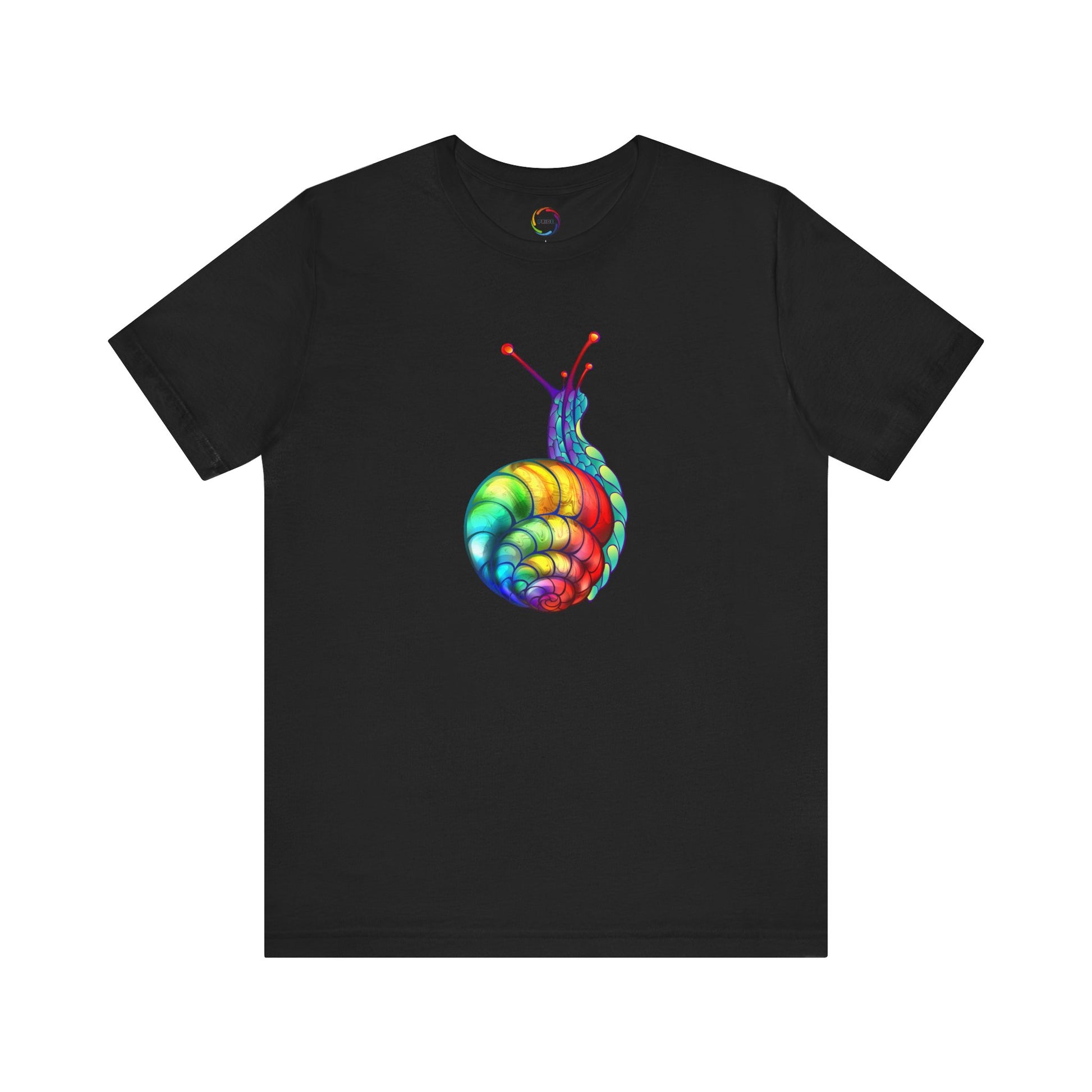 Rainbow Snail Unisex Jersey Tee - Colorful Short Sleeve Shirt