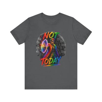 Not Today T-Shirt — Colorful Shield Hero Graphic Tee