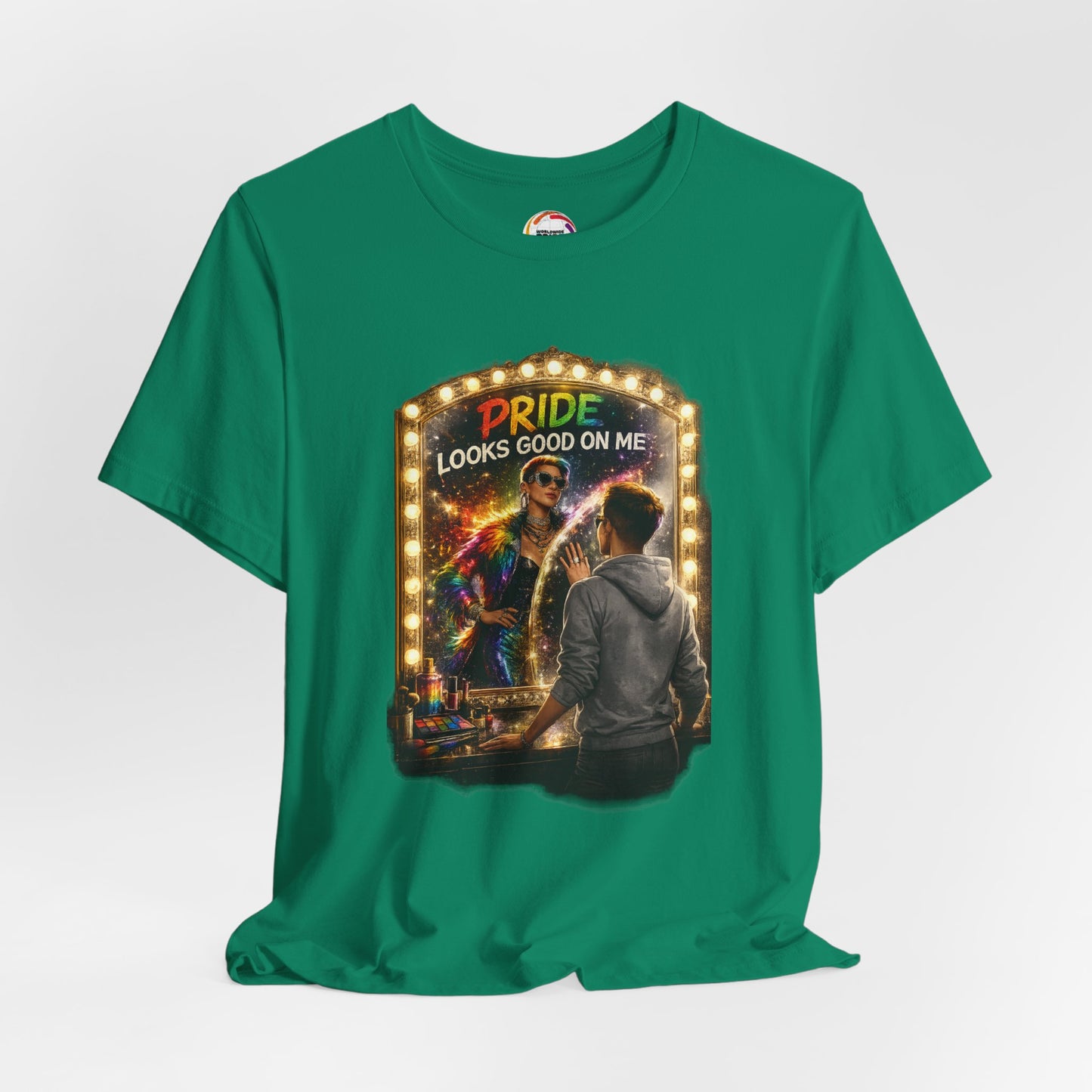 Pride Looks Good On Me T-Shirt — LGBTQ+ Mirror-Glow Graphic Tee
