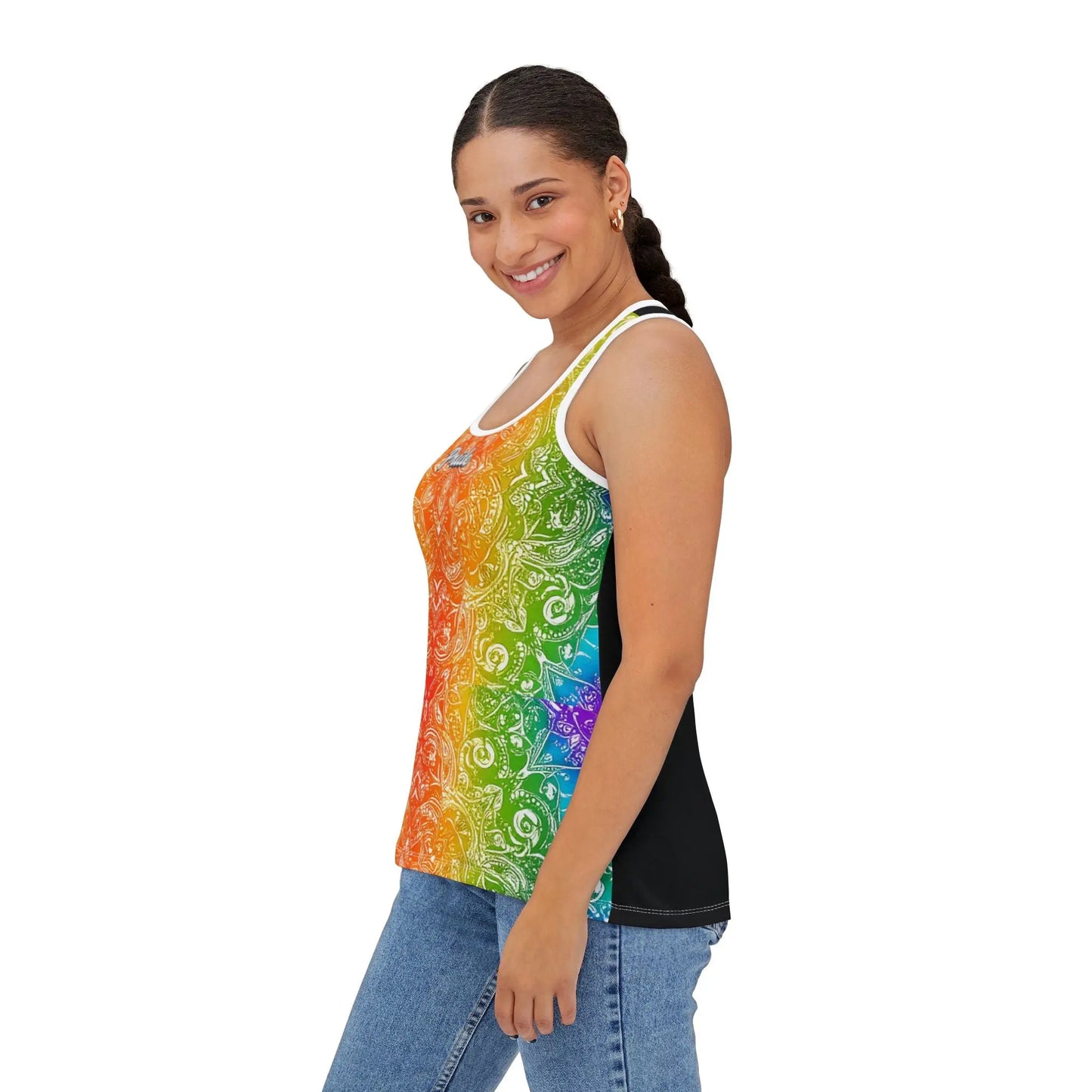 PRIDE Rainbow Floral Women's Tank Top Printify